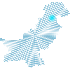 Dot map of Pakistan marking Islamabad