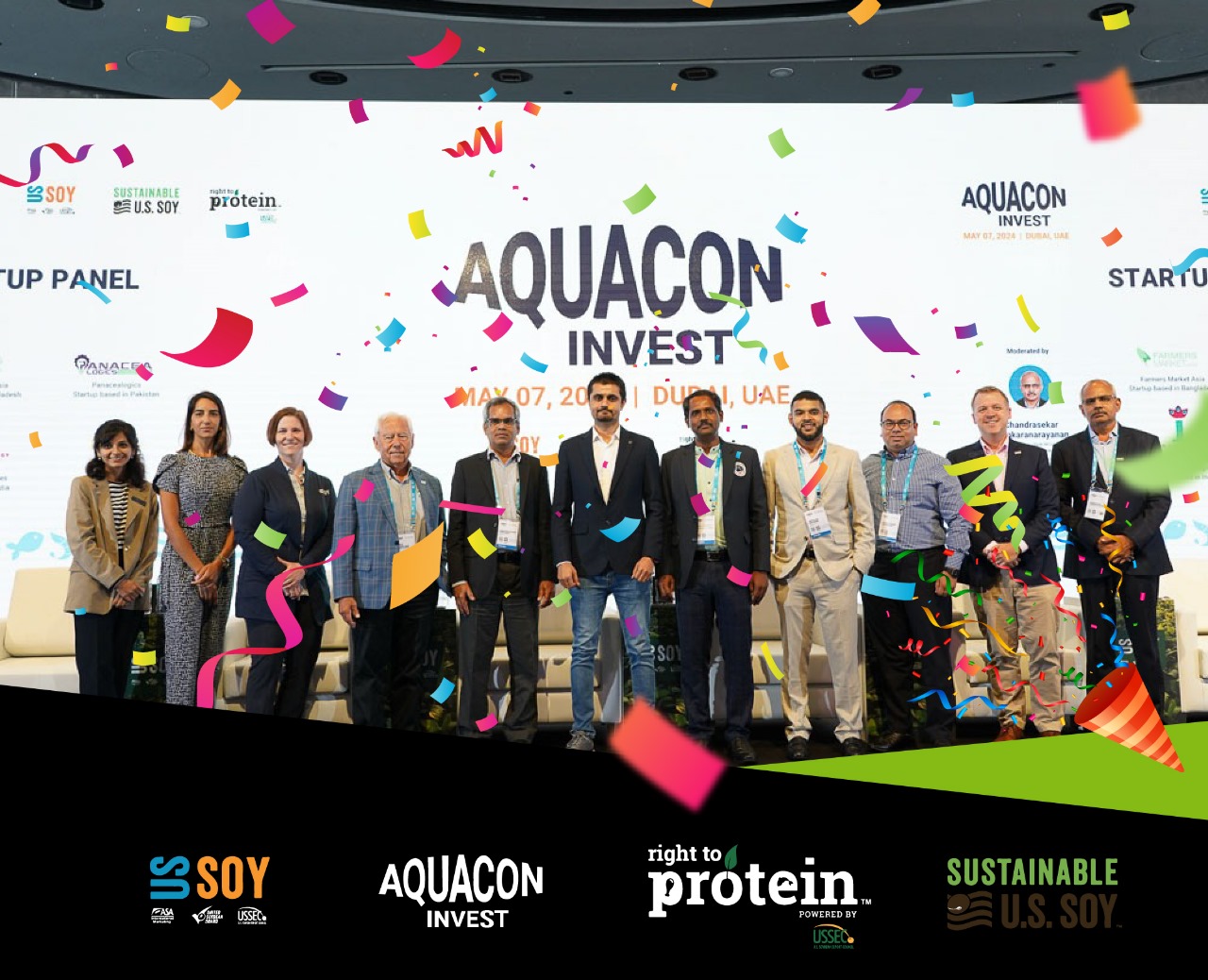 AquaVyon team on the AquaCon Invest startup panel in Dubai